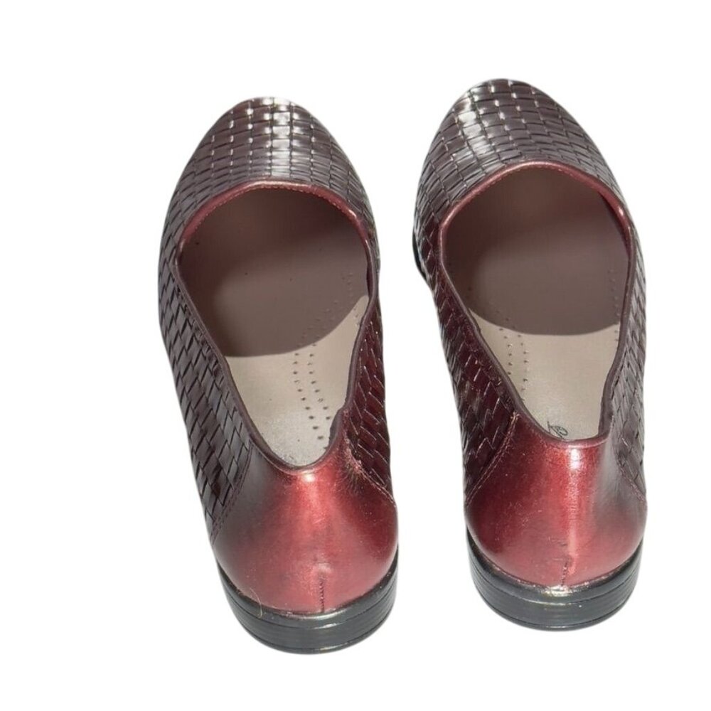 TROTTERS LIZ III Women's Woven Burgundy Leather Slip-On Loafers Size 9.5N - Picture 3 of 10